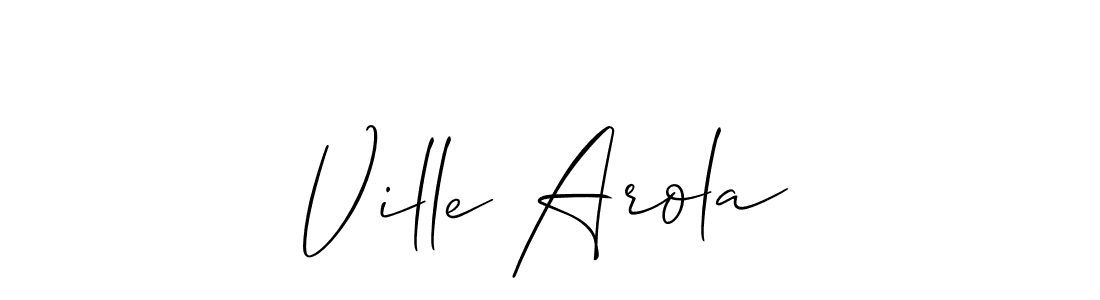 Also You can easily find your signature by using the search form. We will create Ville Arola name handwritten signature images for you free of cost using Allison_Script sign style. Ville Arola signature style 2 images and pictures png