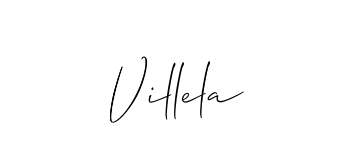 Design your own signature with our free online signature maker. With this signature software, you can create a handwritten (Allison_Script) signature for name Villela. Villela signature style 2 images and pictures png