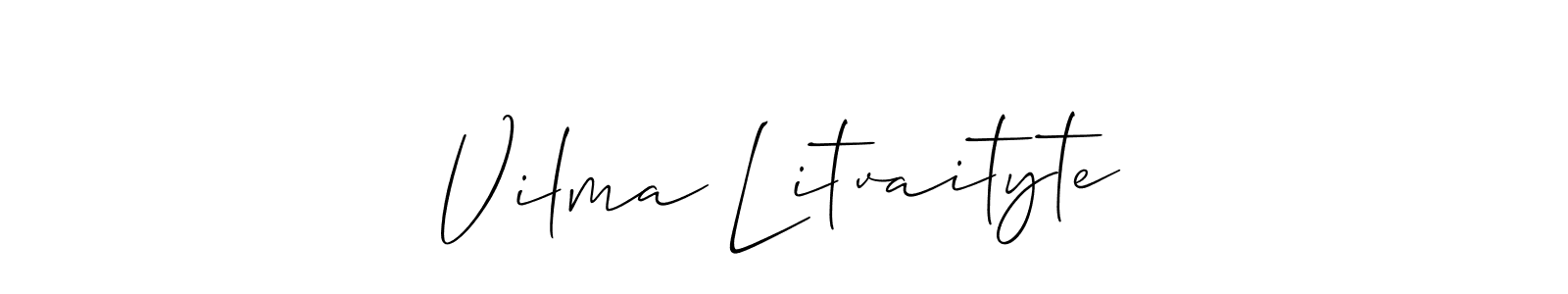 Allison_Script is a professional signature style that is perfect for those who want to add a touch of class to their signature. It is also a great choice for those who want to make their signature more unique. Get Vilma Litvaityte name to fancy signature for free. Vilma Litvaityte signature style 2 images and pictures png
