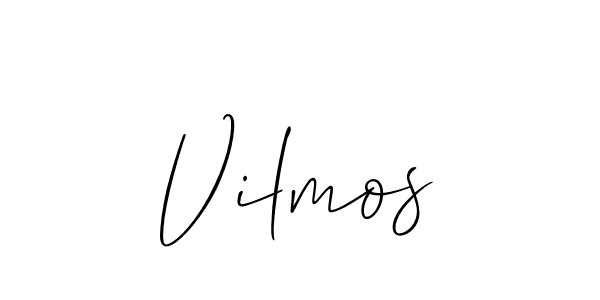 Use a signature maker to create a handwritten signature online. With this signature software, you can design (Allison_Script) your own signature for name Vilmos. Vilmos signature style 2 images and pictures png