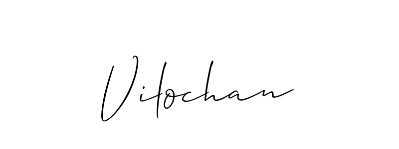 Use a signature maker to create a handwritten signature online. With this signature software, you can design (Allison_Script) your own signature for name Vilochan. Vilochan signature style 2 images and pictures png