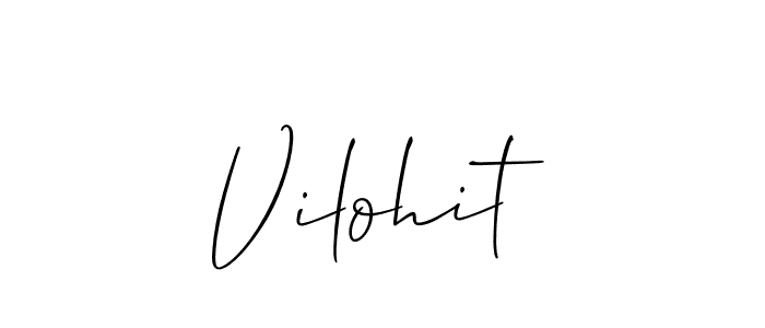 How to make Vilohit name signature. Use Allison_Script style for creating short signs online. This is the latest handwritten sign. Vilohit signature style 2 images and pictures png