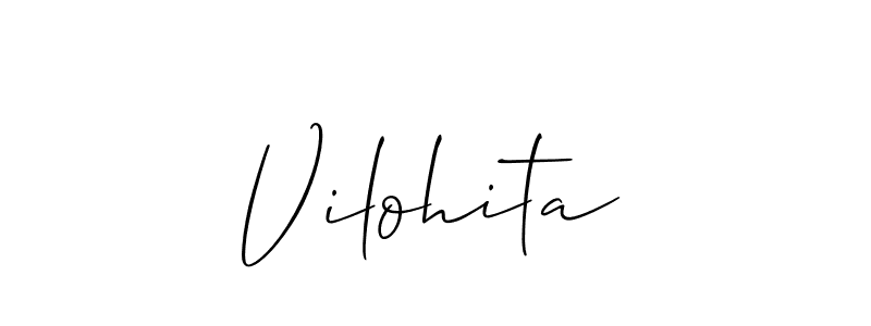 How to make Vilohita name signature. Use Allison_Script style for creating short signs online. This is the latest handwritten sign. Vilohita signature style 2 images and pictures png