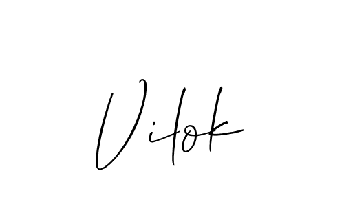 How to make Vilok signature? Allison_Script is a professional autograph style. Create handwritten signature for Vilok name. Vilok signature style 2 images and pictures png