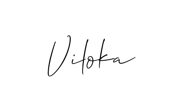 How to make Viloka name signature. Use Allison_Script style for creating short signs online. This is the latest handwritten sign. Viloka signature style 2 images and pictures png