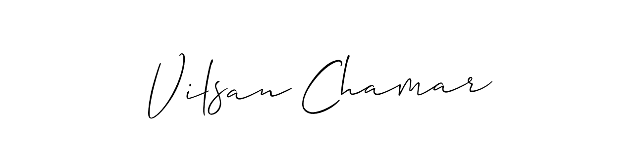 How to make Vilsan Chamar signature? Allison_Script is a professional autograph style. Create handwritten signature for Vilsan Chamar name. Vilsan Chamar signature style 2 images and pictures png