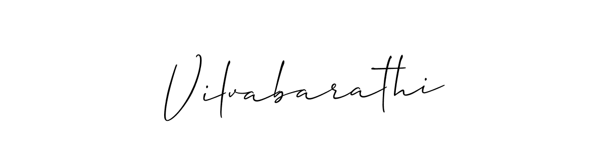 Make a beautiful signature design for name Vilvabarathi. With this signature (Allison_Script) style, you can create a handwritten signature for free. Vilvabarathi signature style 2 images and pictures png