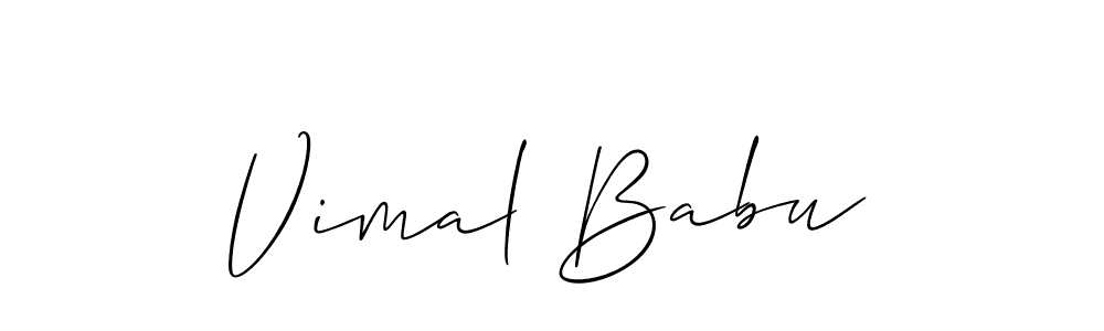 Allison_Script is a professional signature style that is perfect for those who want to add a touch of class to their signature. It is also a great choice for those who want to make their signature more unique. Get Vimal Babu name to fancy signature for free. Vimal Babu signature style 2 images and pictures png