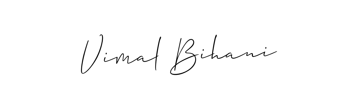 The best way (Allison_Script) to make a short signature is to pick only two or three words in your name. The name Vimal Bihani include a total of six letters. For converting this name. Vimal Bihani signature style 2 images and pictures png