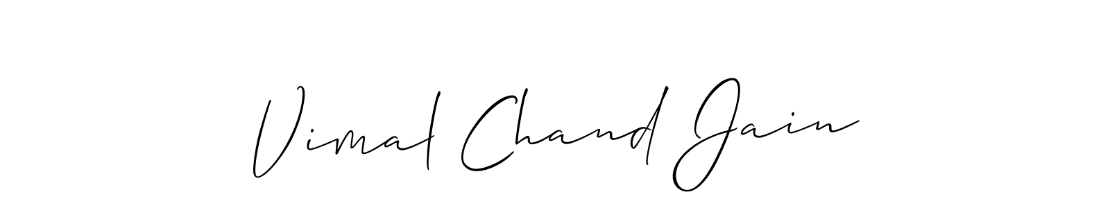 Create a beautiful signature design for name Vimal Chand Jain. With this signature (Allison_Script) fonts, you can make a handwritten signature for free. Vimal Chand Jain signature style 2 images and pictures png