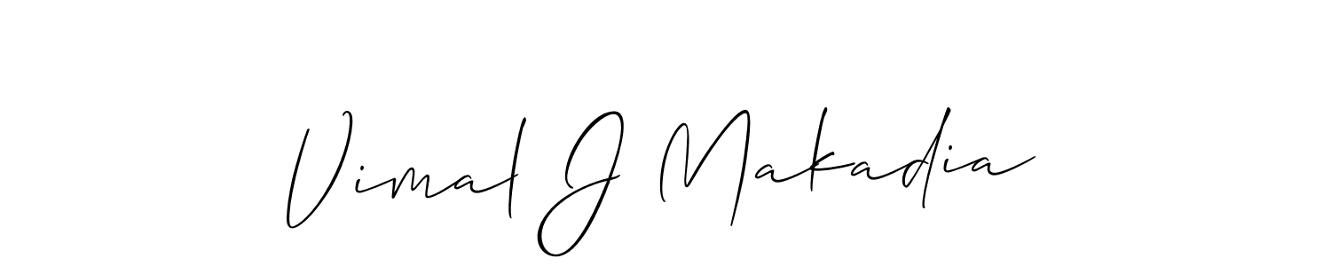 Also we have Vimal J Makadia name is the best signature style. Create professional handwritten signature collection using Allison_Script autograph style. Vimal J Makadia signature style 2 images and pictures png