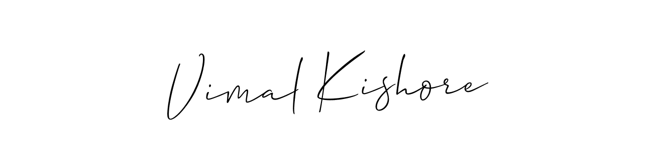 Use a signature maker to create a handwritten signature online. With this signature software, you can design (Allison_Script) your own signature for name Vimal Kishore. Vimal Kishore signature style 2 images and pictures png