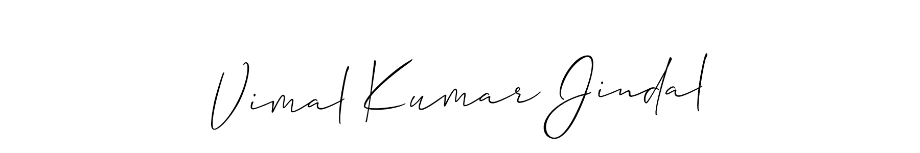 Make a short Vimal Kumar Jindal signature style. Manage your documents anywhere anytime using Allison_Script. Create and add eSignatures, submit forms, share and send files easily. Vimal Kumar Jindal signature style 2 images and pictures png
