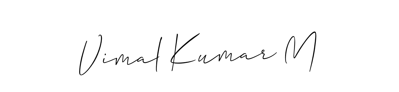 You should practise on your own different ways (Allison_Script) to write your name (Vimal Kumar M) in signature. don't let someone else do it for you. Vimal Kumar M signature style 2 images and pictures png