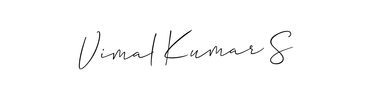 Create a beautiful signature design for name Vimal Kumar S. With this signature (Allison_Script) fonts, you can make a handwritten signature for free. Vimal Kumar S signature style 2 images and pictures png