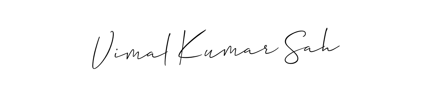 Also we have Vimal Kumar Sah name is the best signature style. Create professional handwritten signature collection using Allison_Script autograph style. Vimal Kumar Sah signature style 2 images and pictures png