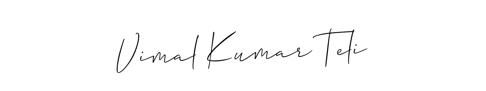 Make a beautiful signature design for name Vimal Kumar Teli. With this signature (Allison_Script) style, you can create a handwritten signature for free. Vimal Kumar Teli signature style 2 images and pictures png