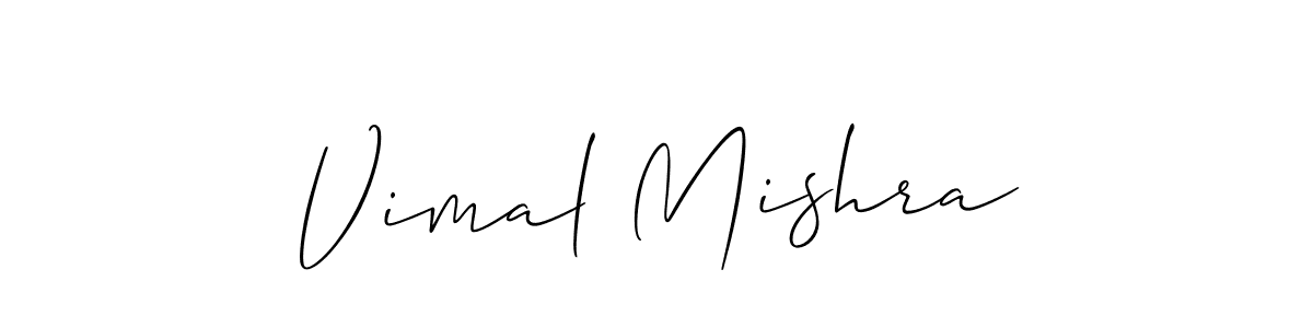How to make Vimal Mishra name signature. Use Allison_Script style for creating short signs online. This is the latest handwritten sign. Vimal Mishra signature style 2 images and pictures png