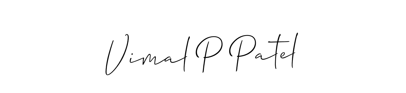 How to Draw Vimal P Patel signature style? Allison_Script is a latest design signature styles for name Vimal P Patel. Vimal P Patel signature style 2 images and pictures png