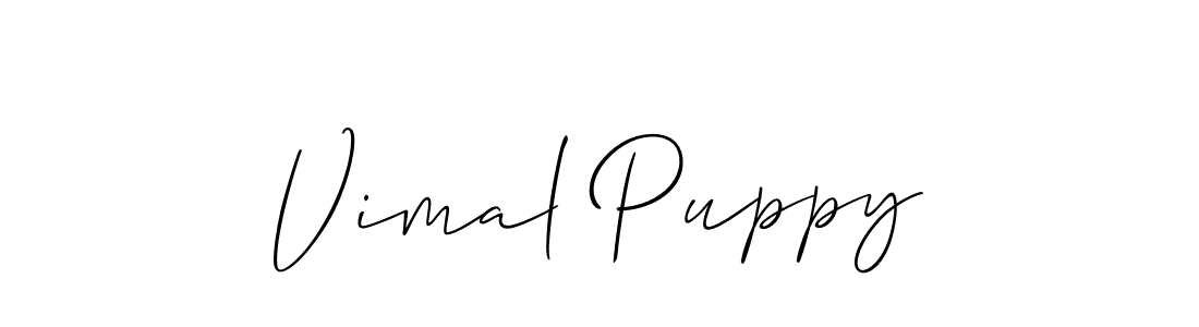 Vimal Puppy stylish signature style. Best Handwritten Sign (Allison_Script) for my name. Handwritten Signature Collection Ideas for my name Vimal Puppy. Vimal Puppy signature style 2 images and pictures png