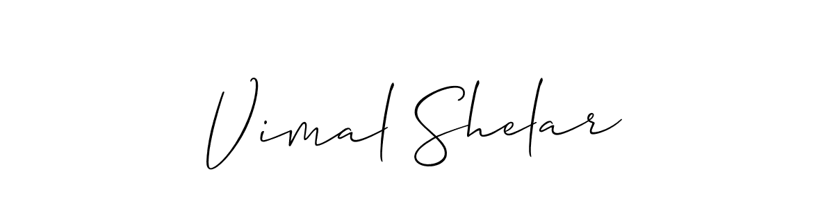 Create a beautiful signature design for name Vimal Shelar. With this signature (Allison_Script) fonts, you can make a handwritten signature for free. Vimal Shelar signature style 2 images and pictures png