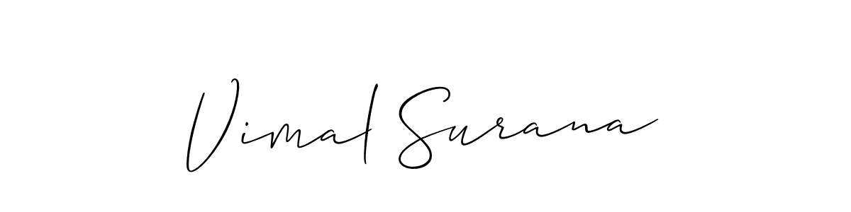 Design your own signature with our free online signature maker. With this signature software, you can create a handwritten (Allison_Script) signature for name Vimal Surana. Vimal Surana signature style 2 images and pictures png