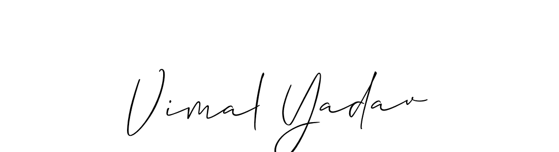 Allison_Script is a professional signature style that is perfect for those who want to add a touch of class to their signature. It is also a great choice for those who want to make their signature more unique. Get Vimal Yadav name to fancy signature for free. Vimal Yadav signature style 2 images and pictures png