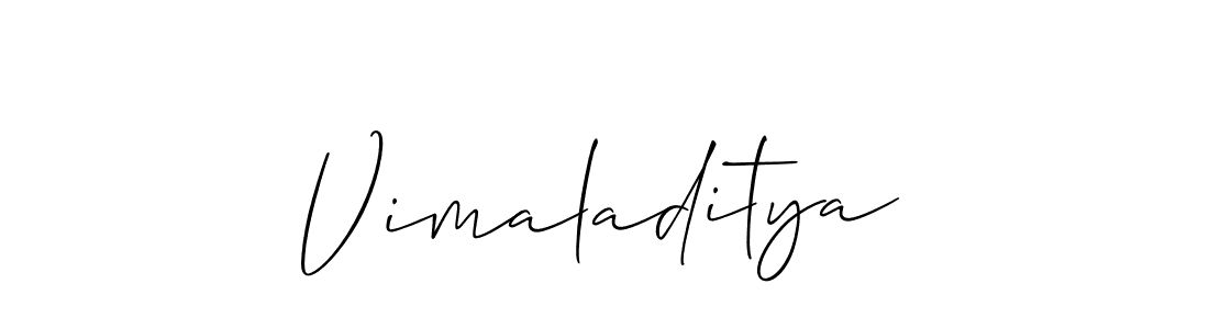 Create a beautiful signature design for name Vimaladitya. With this signature (Allison_Script) fonts, you can make a handwritten signature for free. Vimaladitya signature style 2 images and pictures png