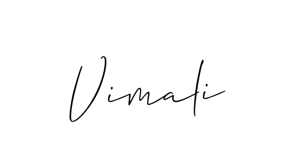 Use a signature maker to create a handwritten signature online. With this signature software, you can design (Allison_Script) your own signature for name Vimali. Vimali signature style 2 images and pictures png