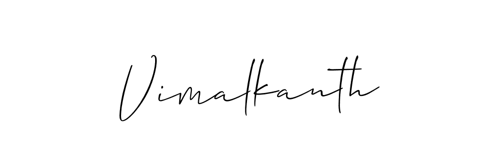 Design your own signature with our free online signature maker. With this signature software, you can create a handwritten (Allison_Script) signature for name Vimalkanth. Vimalkanth signature style 2 images and pictures png