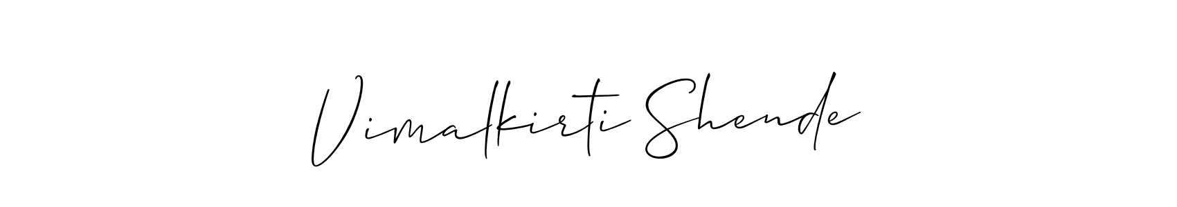 Also we have Vimalkirti Shende name is the best signature style. Create professional handwritten signature collection using Allison_Script autograph style. Vimalkirti Shende signature style 2 images and pictures png