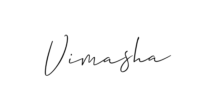 Create a beautiful signature design for name Vimasha. With this signature (Allison_Script) fonts, you can make a handwritten signature for free. Vimasha signature style 2 images and pictures png