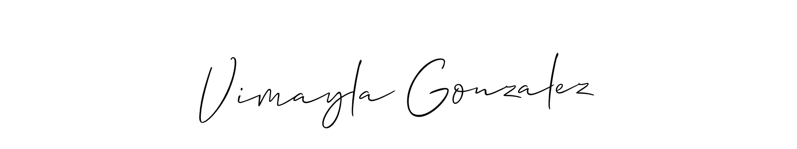 Also we have Vimayla Gonzalez name is the best signature style. Create professional handwritten signature collection using Allison_Script autograph style. Vimayla Gonzalez signature style 2 images and pictures png