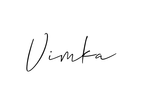 Create a beautiful signature design for name Vimka. With this signature (Allison_Script) fonts, you can make a handwritten signature for free. Vimka signature style 2 images and pictures png