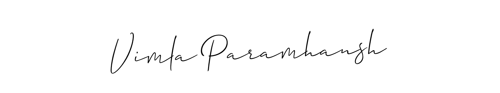 Use a signature maker to create a handwritten signature online. With this signature software, you can design (Allison_Script) your own signature for name Vimla Paramhansh. Vimla Paramhansh signature style 2 images and pictures png