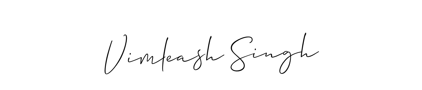 Create a beautiful signature design for name Vimleash Singh. With this signature (Allison_Script) fonts, you can make a handwritten signature for free. Vimleash Singh signature style 2 images and pictures png