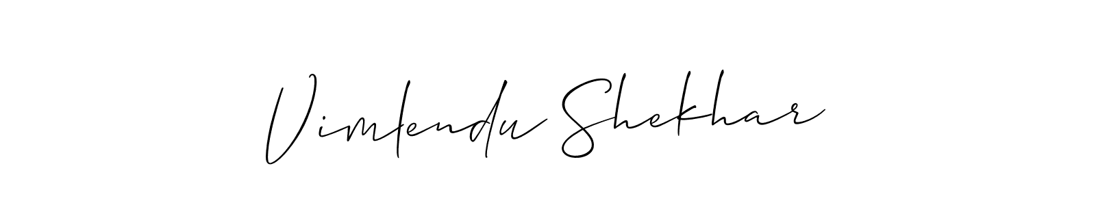 Allison_Script is a professional signature style that is perfect for those who want to add a touch of class to their signature. It is also a great choice for those who want to make their signature more unique. Get Vimlendu Shekhar name to fancy signature for free. Vimlendu Shekhar signature style 2 images and pictures png