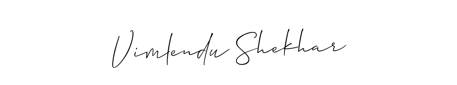 Allison_Script is a professional signature style that is perfect for those who want to add a touch of class to their signature. It is also a great choice for those who want to make their signature more unique. Get Vimlendu Shekhar name to fancy signature for free. Vimlendu Shekhar signature style 2 images and pictures png