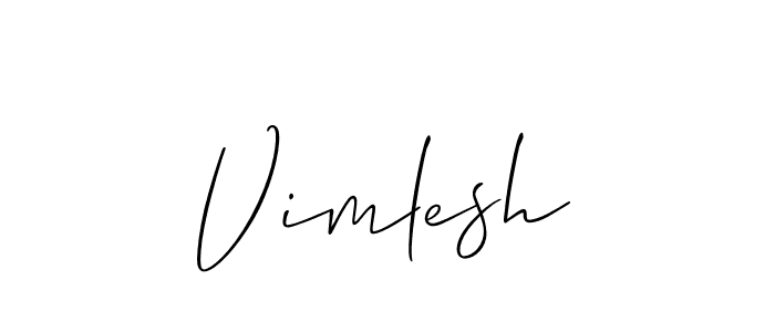 Use a signature maker to create a handwritten signature online. With this signature software, you can design (Allison_Script) your own signature for name Vimlesh. Vimlesh signature style 2 images and pictures png