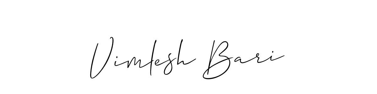 Create a beautiful signature design for name Vimlesh Bari. With this signature (Allison_Script) fonts, you can make a handwritten signature for free. Vimlesh Bari signature style 2 images and pictures png