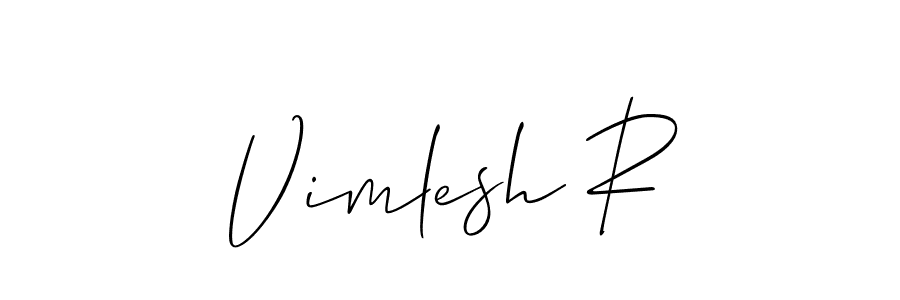 if you are searching for the best signature style for your name Vimlesh R. so please give up your signature search. here we have designed multiple signature styles  using Allison_Script. Vimlesh R signature style 2 images and pictures png