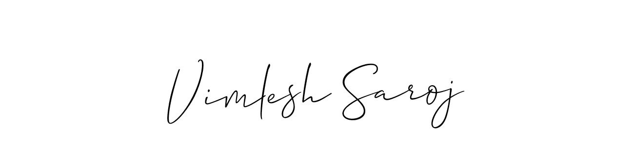 Use a signature maker to create a handwritten signature online. With this signature software, you can design (Allison_Script) your own signature for name Vimlesh Saroj. Vimlesh Saroj signature style 2 images and pictures png