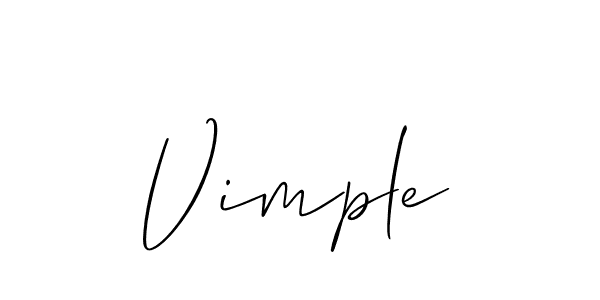Design your own signature with our free online signature maker. With this signature software, you can create a handwritten (Allison_Script) signature for name Vimple. Vimple signature style 2 images and pictures png