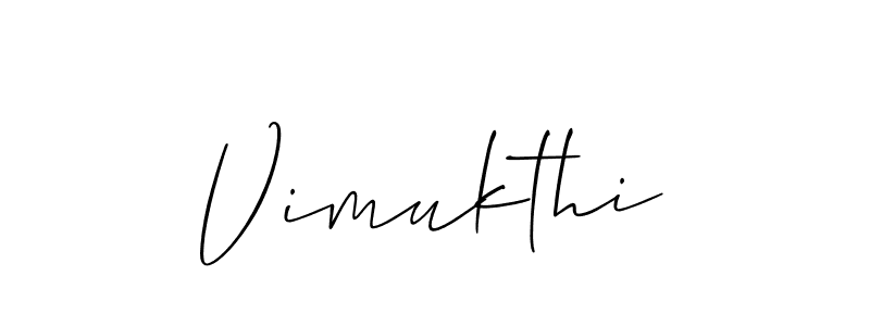 Make a beautiful signature design for name Vimukthi. With this signature (Allison_Script) style, you can create a handwritten signature for free. Vimukthi signature style 2 images and pictures png