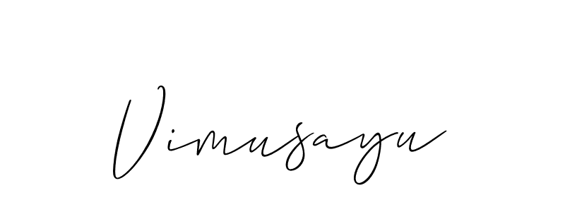 Use a signature maker to create a handwritten signature online. With this signature software, you can design (Allison_Script) your own signature for name Vimusayu. Vimusayu signature style 2 images and pictures png