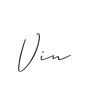 How to make Vin signature? Allison_Script is a professional autograph style. Create handwritten signature for Vin name. Vin signature style 2 images and pictures png