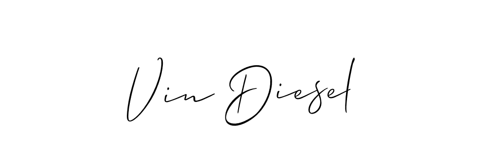 Make a beautiful signature design for name Vin Diesel. With this signature (Allison_Script) style, you can create a handwritten signature for free. Vin Diesel signature style 2 images and pictures png