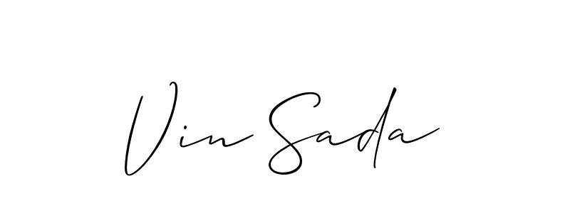 Similarly Allison_Script is the best handwritten signature design. Signature creator online .You can use it as an online autograph creator for name Vin Sada. Vin Sada signature style 2 images and pictures png