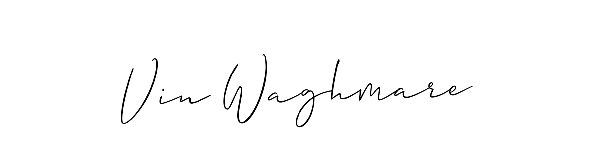 How to make Vin Waghmare name signature. Use Allison_Script style for creating short signs online. This is the latest handwritten sign. Vin Waghmare signature style 2 images and pictures png