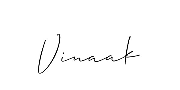 Design your own signature with our free online signature maker. With this signature software, you can create a handwritten (Allison_Script) signature for name Vinaak. Vinaak signature style 2 images and pictures png